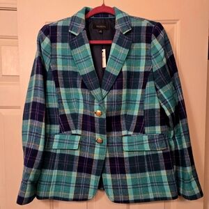 Talbots plaid wool blazer NWT Sz 6